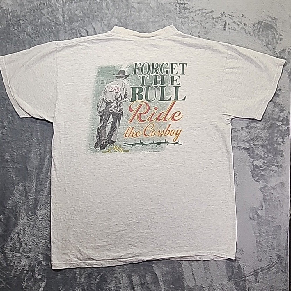 TULTEX Cowgirls With Attitude CWA‎ Graphic T Shirt Large Gray Rodeo Cowboy